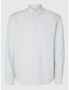Selected Homme Slhslimnew-Linen Shirt Ls Classic W Blå