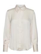 Mango Satin Finish Flowy Shirt Vit