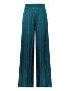 Mango Satin Wideleg Trousers Blå