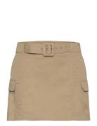 Mango Cargo Mini-Skirt With Belt Brun