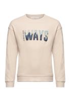 Mango Printed Message Sweatshirt Beige