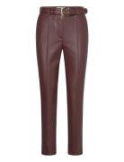 Mango Leather-Effect Trousers With Belt Röd