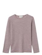 Name It Nkfwang Wool Needle Ls Top Solid Lila