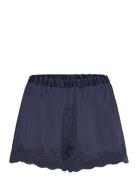 Lindex Shorts Lace Satin Marinblå