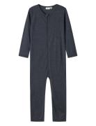 Name It Nmmwang Wool Needle Nightsuit Solid Noos Marinblå