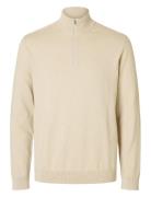 Selected Homme Slhberg Half Zip Cardigan Noos Beige