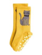 Mini Rodini Cat 1-Pack Anti-Slip Socks Gul