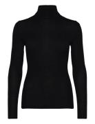 Malina Quinn Thin Turtleneck Wool Top Svart