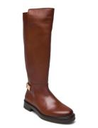 Tommy Hilfiger Th Logo Leather Long Boot Brun