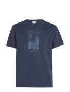 Calvin Klein Vertical Lines Graphic T-Shirt Marinblå