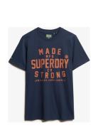 Superdry Machined Goods Workwear Tee Marinblå