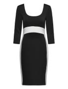 Calvin Klein Neoprene Scuba Scoop Neck Dress Svart