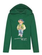 Ralph Lauren Kids Polo Bear Cotton Jersey Hooded Tee Grön