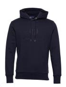 GANT Reg Tonal Shield Hoodie Marinblå