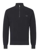 Fred Perry Waffle Stitch Half Zip Jmpr Svart