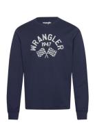 Wrangler Ls Graphic Tee Marinblå