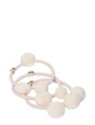 Corinne Hair Tie Pom Pom "Ibiza" 3-Pack Kräm