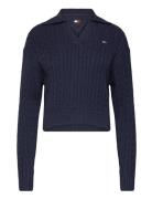 Tommy Jeans Tjw Cable Rugby Sweater Marinblå