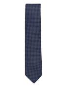 Lindbergh Black Polyester Tie W?. Pattern 7 Cm Marinblå