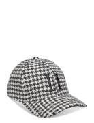 Les Deux Houndstooth Wool Baseball Cap Svart