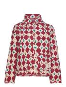 Bobo Choses Harlequin Printed Quilted Cropped Jacket Röd