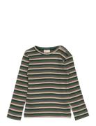 Petit Piao T-Shirt L/S Modal Multi Striped Grön