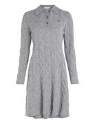 Tommy Hilfiger Soft Wool Cable Polo Swt Dress Grå