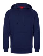 HUGO Tonal Logo Hoodie Blå