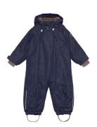 En Fant Baby Snowsuit Aop Marinblå