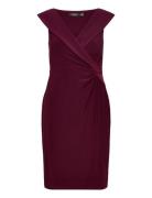 Lauren Ralph Lauren Jersey Off-The-Shoulder Cocktail Dress Burgundy
