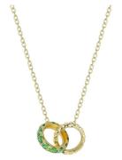 Bud To Rose Ice Ridge Necklace Green/Gold Guld