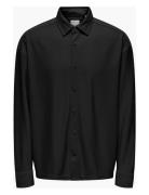 ONLY & SONS Onskari Plizze Ls Rlx Overshirt Svart