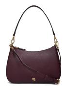 Lauren Ralph Lauren Crosshatch Leather Medium Danni Bag Burgundy