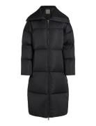 Calvin Klein Mw Padded Satin Coat Svart