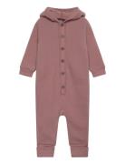 Mikk-line Wool Baby Suit W. Hood Rosa