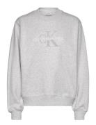 Calvin Klein Jeans Chenille Monologo Crewneck Grå