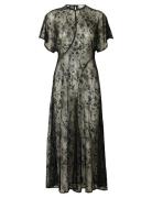 Selected Femme Slfdaphne Ss Midi Lace Dress Svart