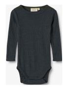 Wheat Wool Silk Body L/S Lucca Marinblå