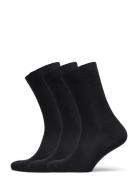 Mp Denmark Fine Wool Rib Socks - 3-Pack Svart