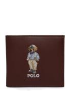 Polo Ralph Lauren Polo Bear Leather Billfold Wallet Brun