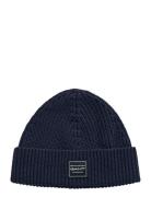 GANT Cotton Ribbed Beanie Blå