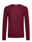 Lindbergh Merino Knit O-Neck Röd