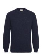 GANT Neps Wool C-Neck Marinblå