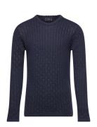 Copenhagen Colors Merino Classic Pointelle Blouse Marinblå