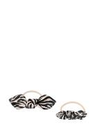 Corinne Leather Bow Hair Tie Big And Small 2-Pack Multi/patterned