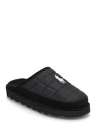 Polo Ralph Lauren Reade Suede-Trim Quilted Scuff Slipper Svart