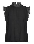 Coster Copenhagen Top With Ruffles Svart