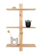 House Nordic Tora - Wall Shelf, 3 Natural Wood Shelves 50X15X83 Cm