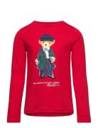 Ralph Lauren Kids Polo Bear Cotton Jersey Long-Sleeve Tee Röd