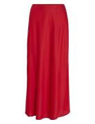 Vila Viellette Hw Midi Skirt - Noos Röd